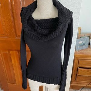BCBG cowl neck knit black sweater XS